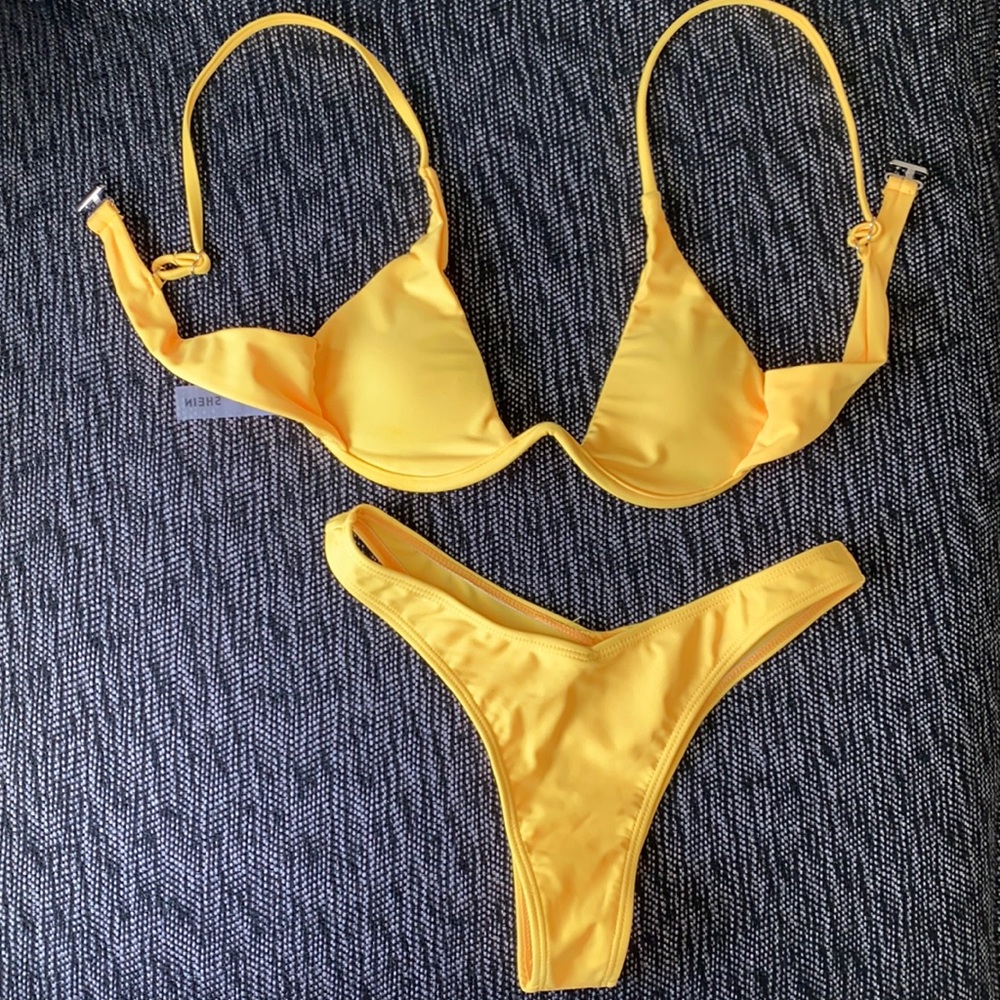bright yellow bikini set